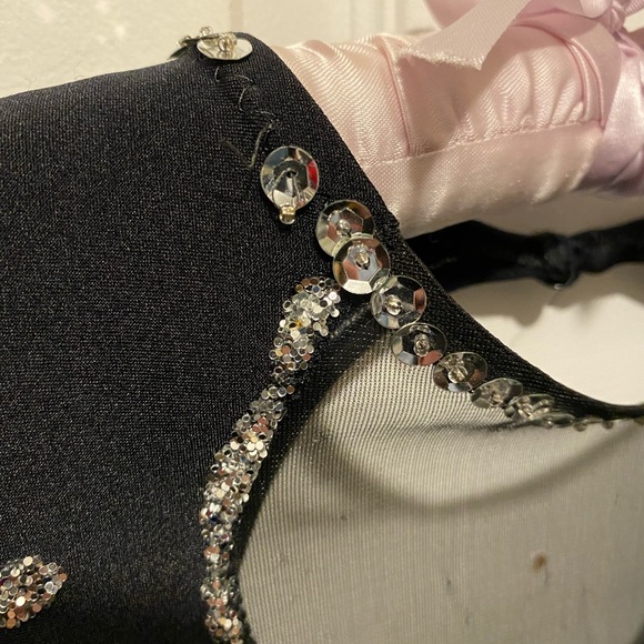 Black gold and silver figure skating dress - Picture 3 of 3